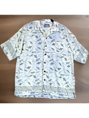Big Dogs Cigar Company Vintage Men's Large Hawaiian Button Up Short Sleeve